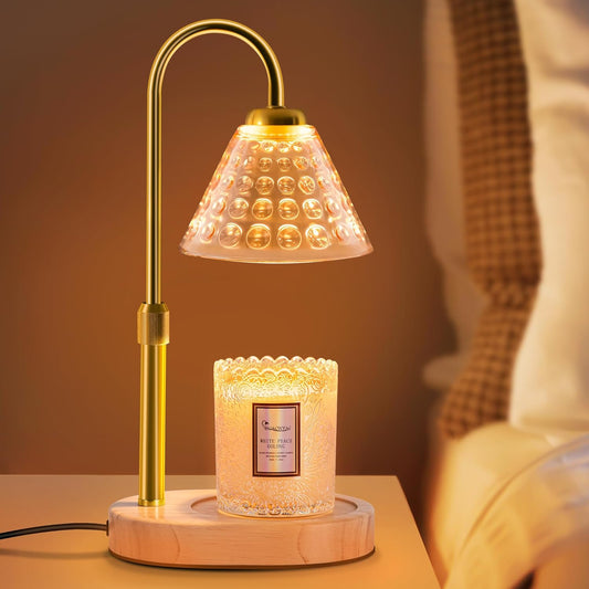 Candle Warmer Lamp with Timer Dimmable, Birthday Gifts for Women Mom, House Warming Gifts New Home Decor, Wax Melt Warmer for Jar Candles, Home Bedroom Decor with 2 Bulbs