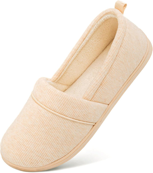HomeTop Women's Comfy Loafer Slippers Lightweight Memory Foam Non-slip Indoor House Shoes