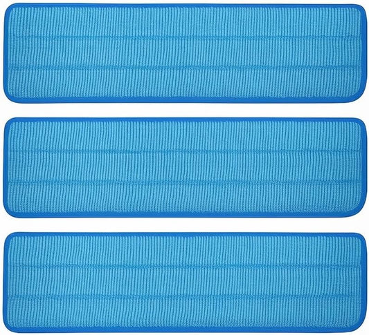 3 Pack Microfiber Pad Universal Commercial 17-18 Inch Head- Heavy Duty - Wet & Dry Commercial Cleaning Refills Reusable Mop Refills Fit for Most Microfiber Flat Mop System