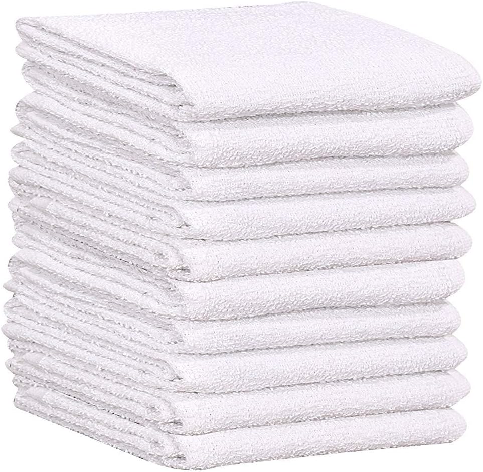 GOLD TEXTILES 36 PC New Cotton Blend White Restaurant Bar Mops Kitchen Towels 28oz (3 Dozen) (36, White)