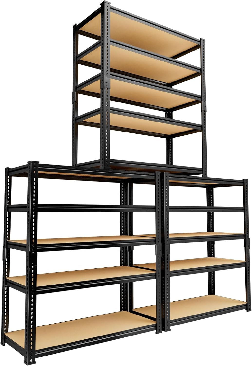 Garage Shelving, 3 PCS Storage Shelves Heavy Duty 2000 LBS Capacity, 5 Tier Adjustable Metal Organizer Wire Rack, 36" L x 18" W x 72" H Utility Shelf Unit for Kitchen Pantry