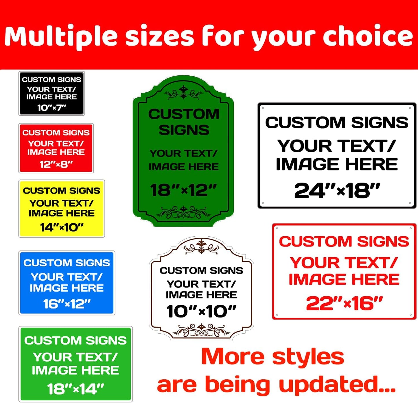 Personalized Aluminum Weatherproof Metal Signs - Custom Text & Picture, Multiple Sizes, Hazard, Garden, Custom Door, Business Signs