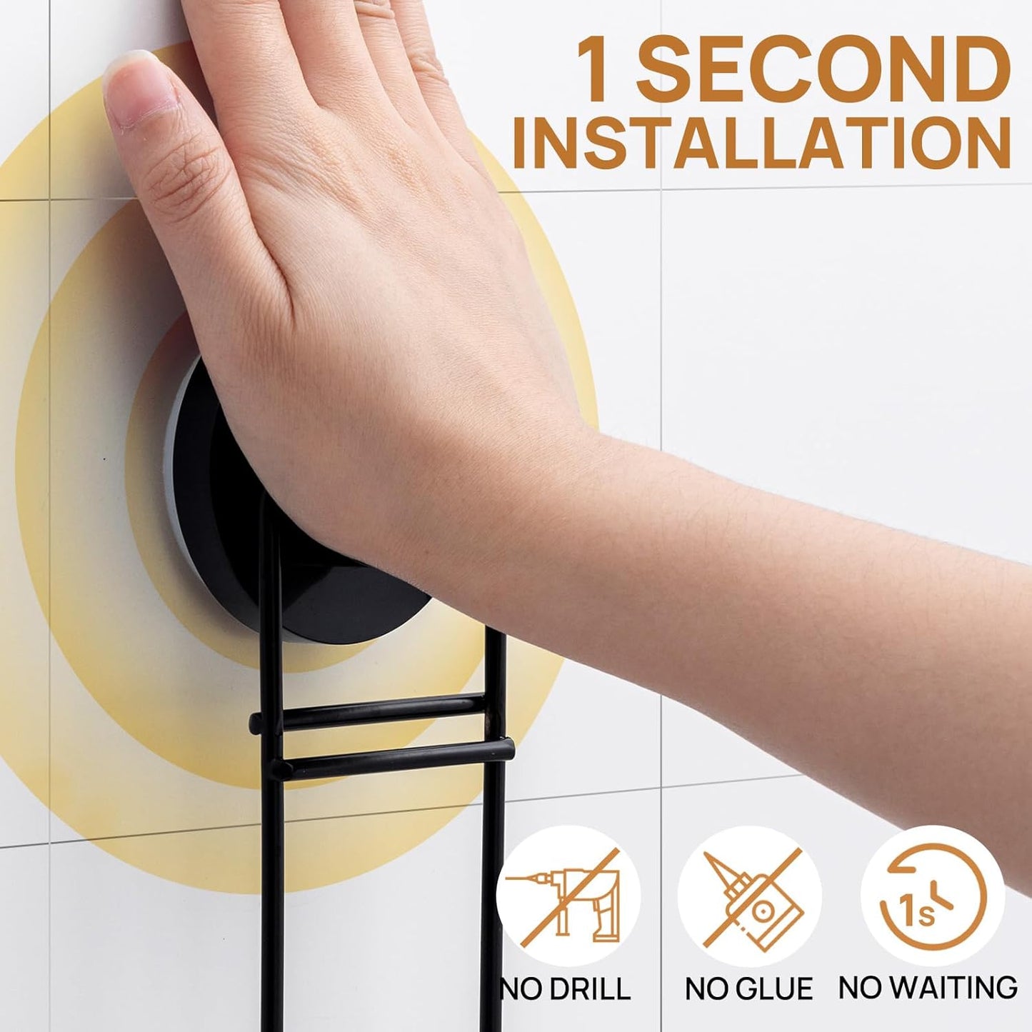 LEVERLOC 2 Tier Soap Holder, Soap Bar Dish for Shower Wall Mounted, Stainless Steel Suction Cup Sponge Holder for Bathroom Bathtub Kitchen Sink, Waterproof, Removable, Keep Dry, Black