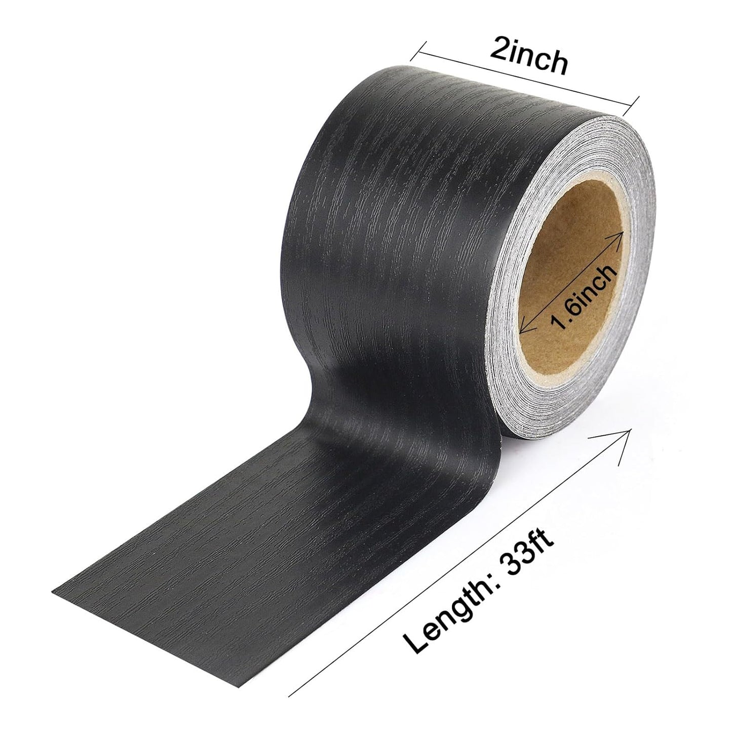 BOMEI PACK Wood Grain Repair Tape,Self Adhesive Repair Patch for Furniture, Floors, Cabinets, Windows, Doors, RV, Home Decor and DIY Projects (1, Black)