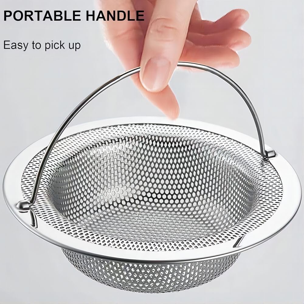 2 Pack Stainless Steel Sink Strainer Basket, Fine Mesh Drain Protector for Kitchen, Anti-Clog Rustproof Design, Dishwasher Safe Heavy Duty