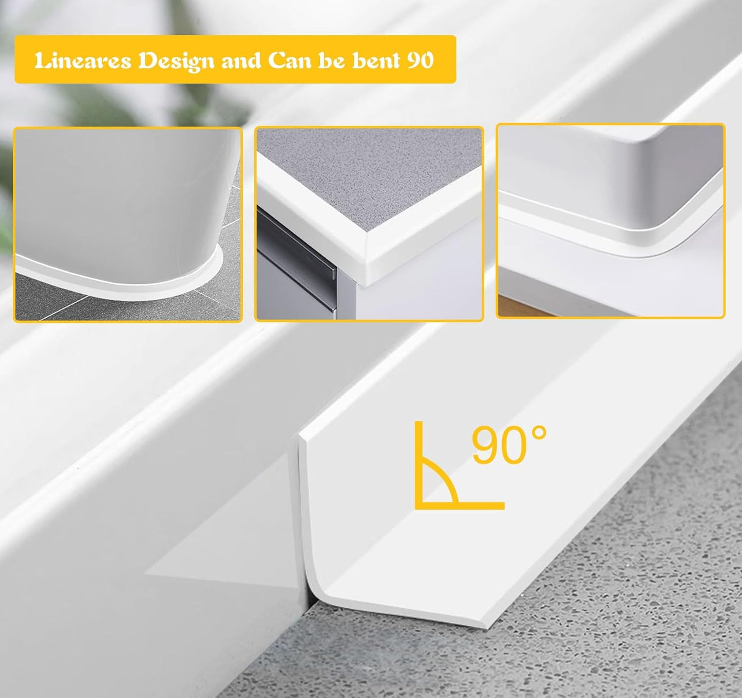 ABSOFINE Caulk Tape Waterproof Self Adhesive 1.97" x16.4Ft, White Toilet Caulk Sealant Tape, Shower Seal Strip for Kitchen, Countertop, Bathroom, Sink, Bathtub Toilet Edge Protector with Sealing Tool