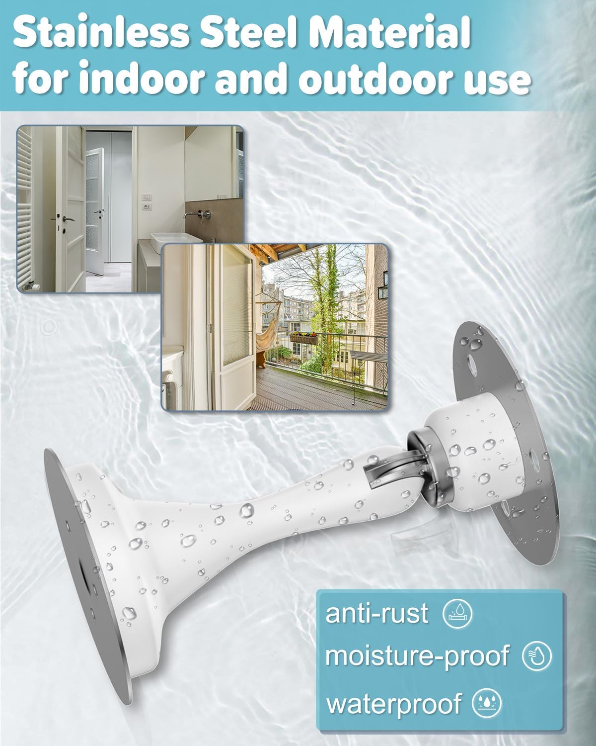 Magnetic Door Stoppers Door Catch - 2 Pack Stainless Steel Heavy Duty Door Stops for Bottom of Door, Wall & Floor Mounting No-Drill Strong Adhesive & Screws, Door Holder to Keep Door Open