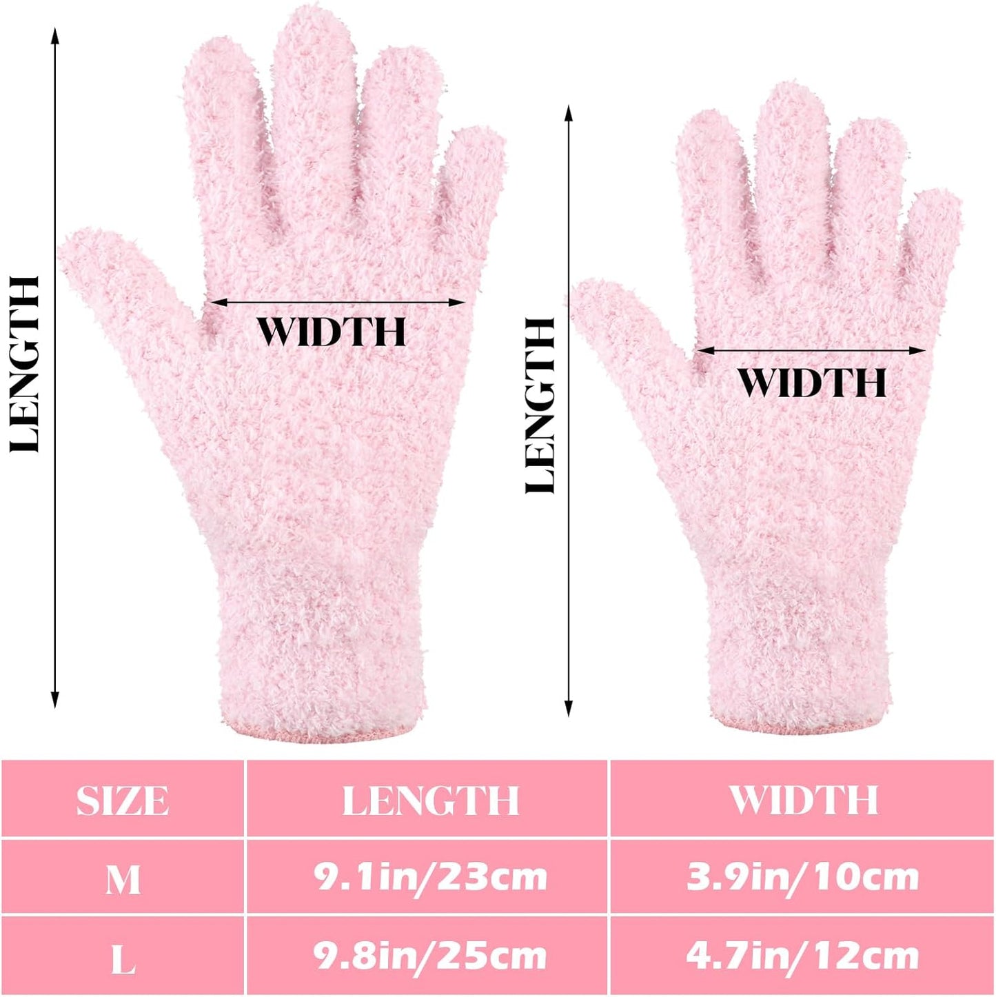 Bencailor 4 Pairs Microfiber Dusting Gloves Washable Reusable Cleaning Gloves Mittens for Plants House Cleaning Car Blinds