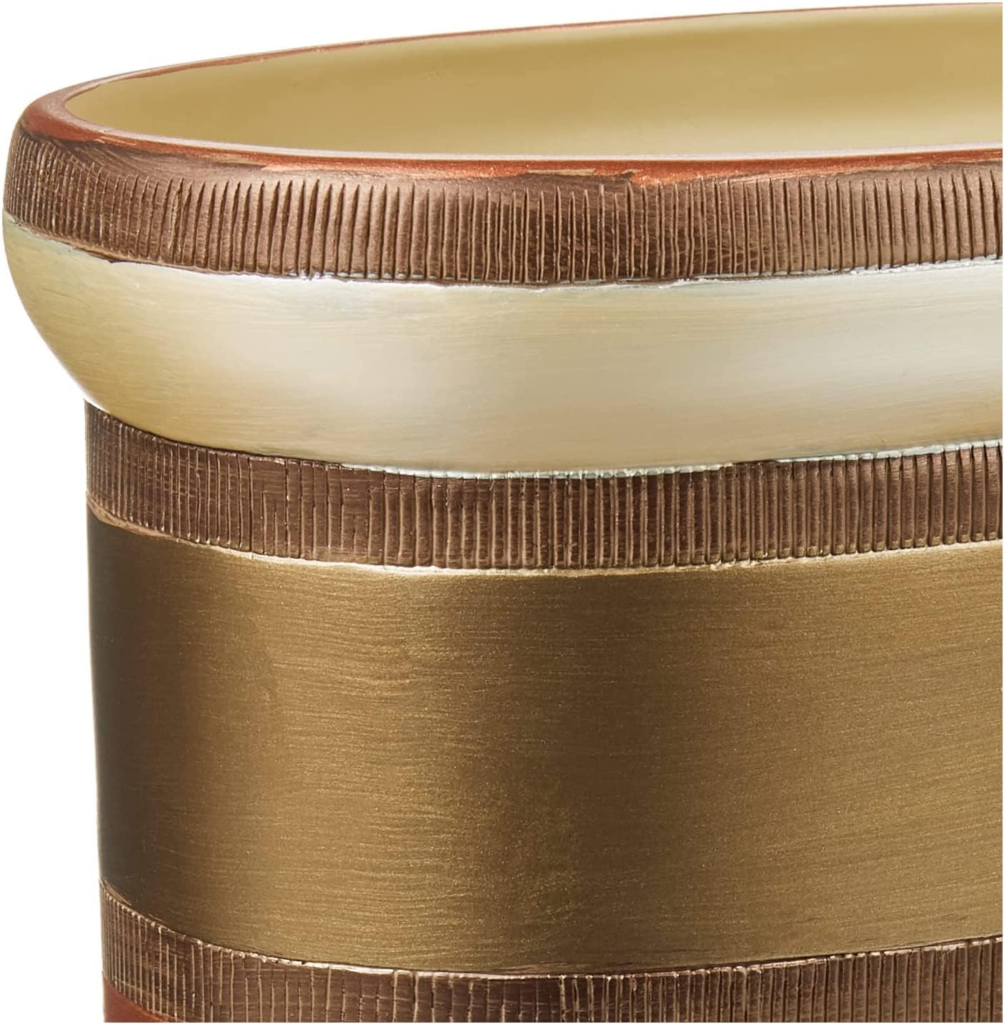 Zahari Home Decorative Trash Can for Bathroom, Office & Bedroom - 2.1 Gallons Stylish & Small Trash Can for Dorms, Desktop & Restroom - Chic Waste Basket for Compact Spaces, Contempo