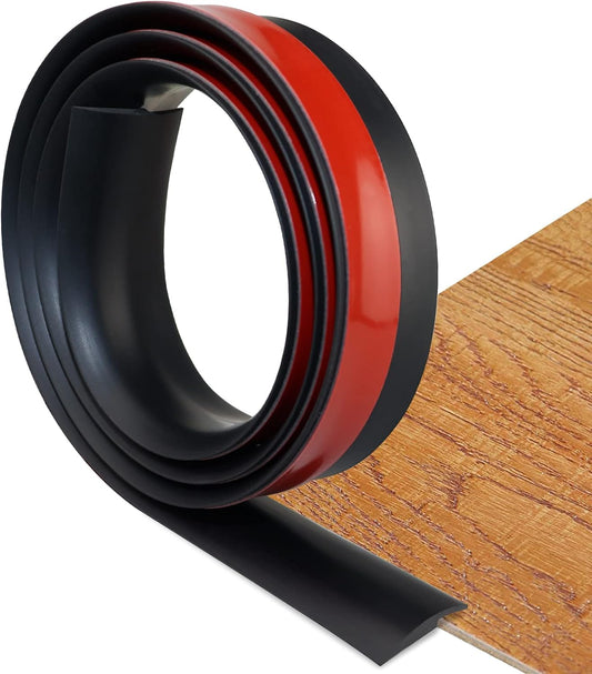 Floor Transition Strip Self Adhesive Carpet & Flooring Transitions Edging Trim Strip PVC Threshold Transitions Suitable for Threshold Height Less Than 5mm (3.3Ft, Black)