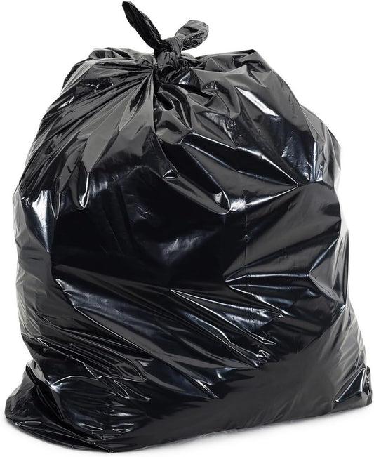 Plasticplace 12-16 Gallon Trash Bags, 1.0 Mil, Black Tall Garbage Can Liners, 24" x 31" (250 Case)