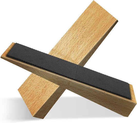 2 Pack Wooden Door Stop - Non-Slip Door Stoppers for Floor - Door Wedges for All Door Types and Surfaces - Each Door Stopper 0.6inch Thick, 4.7inch Long with Rubber