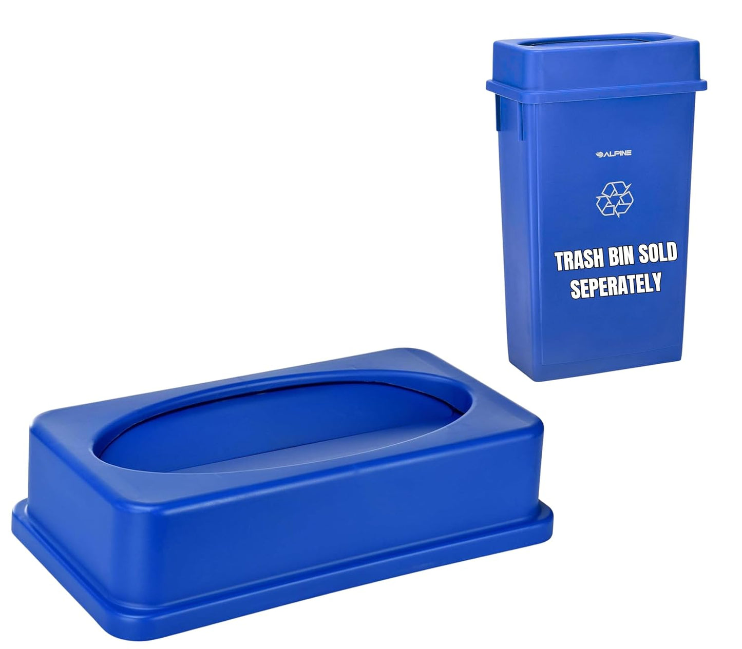 Alpine 23 Gallon Slim Trash/Recycling BIN Swing LID Blue