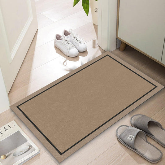 Ultra Thin Door Mat Indoor Entrance, 1/10 in Thin Door Mats for Inside Entry, Non-Slip Rubber Backing Washable Doormat, Fade Resistant, Absorbent, Low Profile Dirt Trapper, 35"X24",Orange