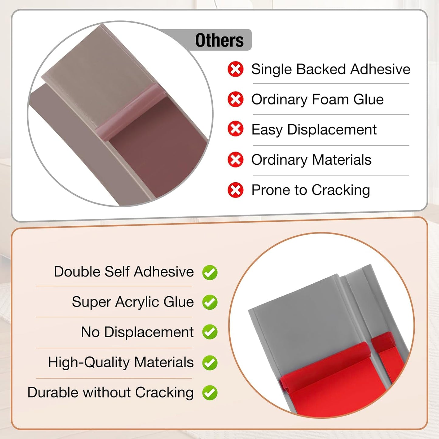 Floor Transition Strip Self Adhesive Vinyl Door Threshold for Doorways Carpet Edging Trim Overlap Edge Reducer for Laminate Floor, Carpet, Tile (Gray, 3/5" to 4/5", 3.3Ft)