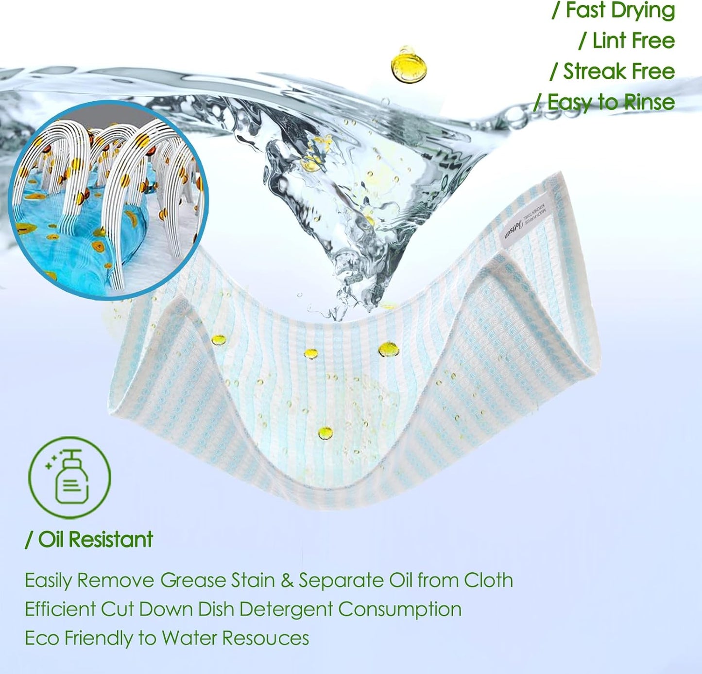 Kitchen Washcloths 6 Pack, 10x14 Inch Small Dish Cloth for Washing Dishes, Lint Free Fast Dry Reusable Cleaning Cloth, Ultra Soft & Scratch Free Waffle Dish Rag, Easy to Rinse Multicolor Dishcloth