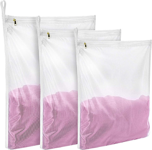 GOGOODA Delicates Laundry Bags, Fine Mesh Wash Bag for Lingerie, Underwear, Bra, Silk, Socks with Hanging Loop
