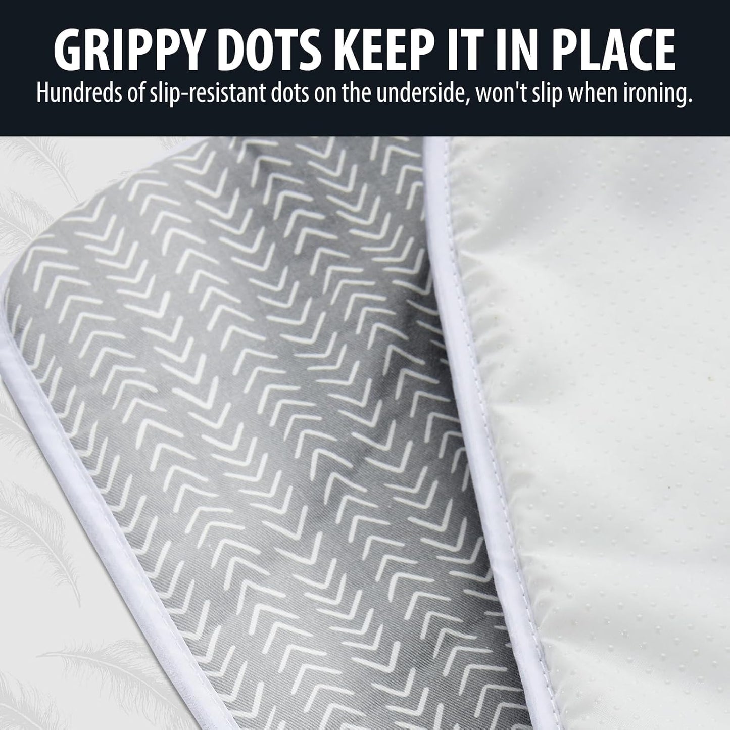 Seiritex Ironing Mat, Portable Ironing Pad 39.4 x 18.9 inch Table Top Iron Board 5 in 1 Travel Iron Blanket for Washer, Dryer, Counter top, Grey Arrow