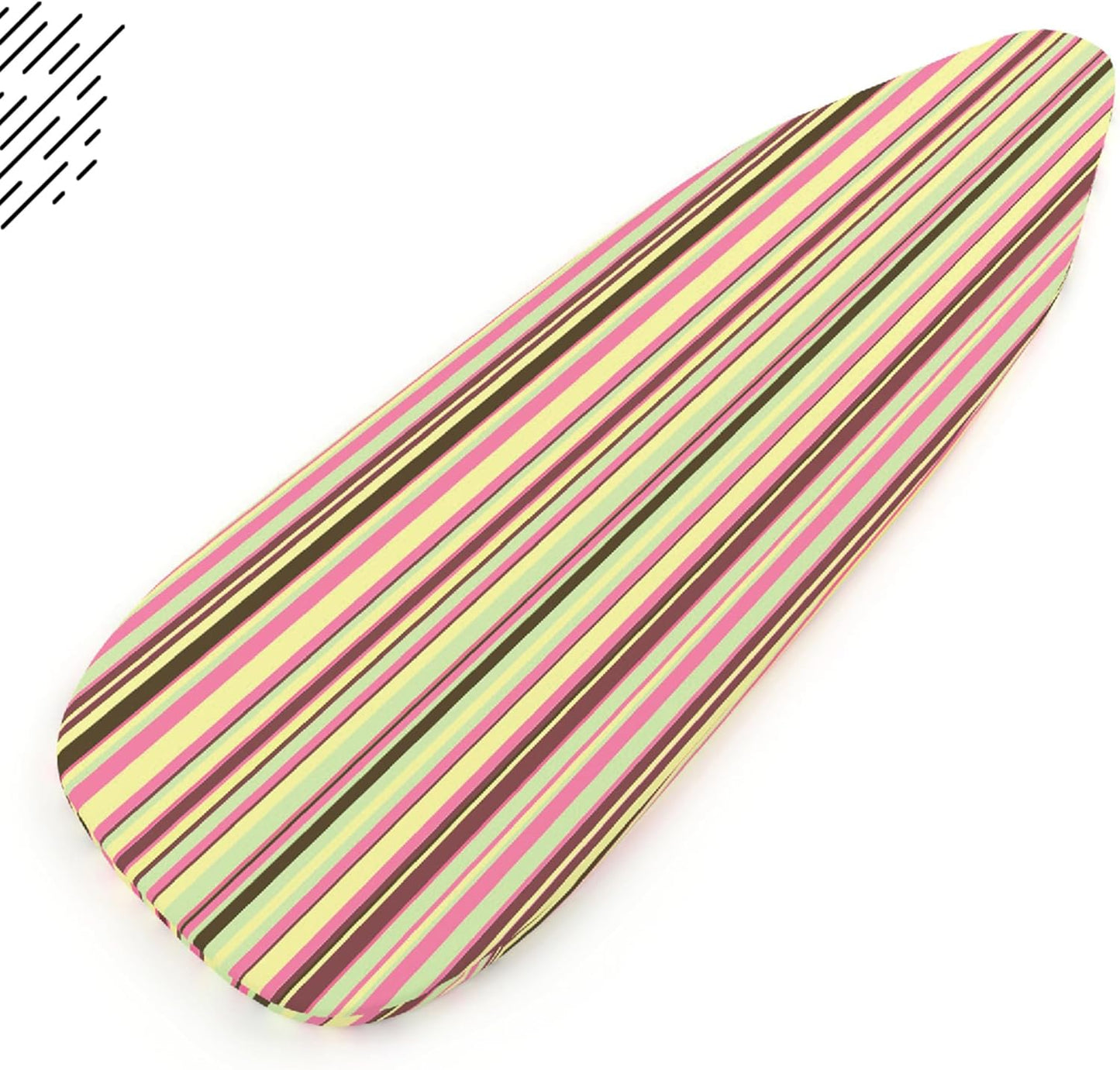 Encasa XO Ironing Board Cover and Pad - Thick 4mm Felt, Heat & Scorch-Resistant, Fits Wide Boards 49"x18", Elastic Bungee Cord Tightening, Easy Fit, Stain-Safe Dye, Multistripe