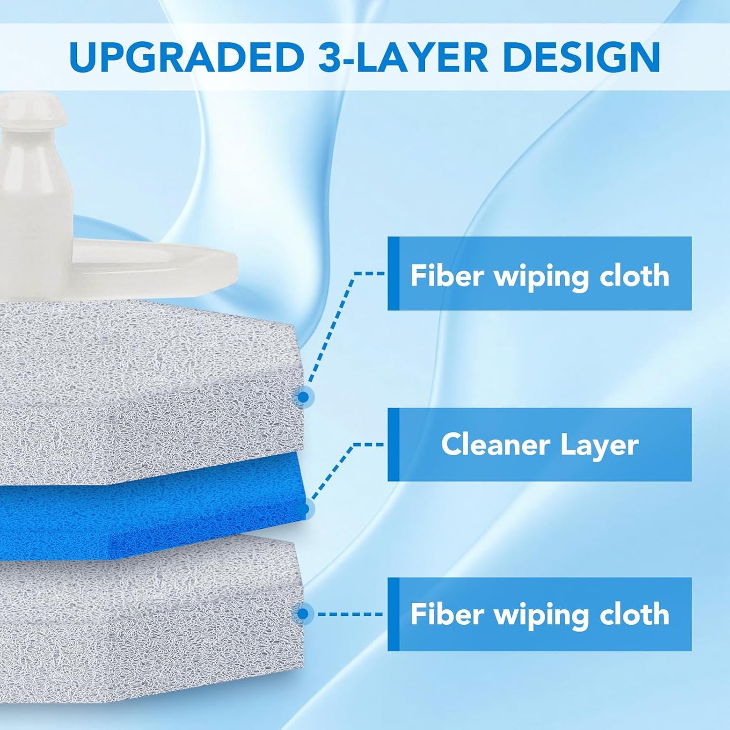 50 Pcs Disposable Toilet Bowl Wand Refills for Clorox, Upgraded Replacement Heads System Compatible with Clorox Toilet Wand Refills for Bathroom Cleaning