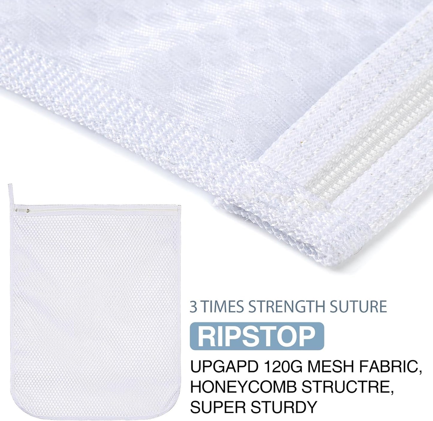 3 pcs Durable Honeycomb Mesh Laundry Bags for Delicates 16" x 19" (3 Large)