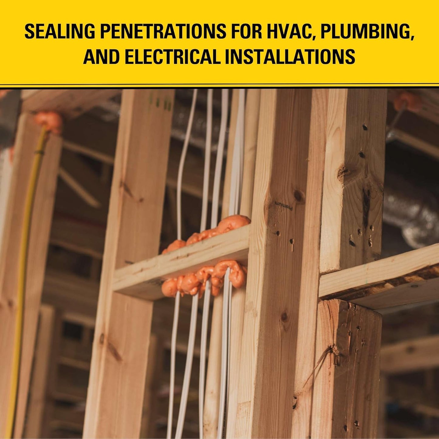 Stanley F952 Fire Block Spray Foam – (12x12oz) Fire Rated Expanding Polyurethane Foam Sealant for Gap Filling & Sealing on Doors, Windows, Walls, Pipes & Joints – Indoor/Outdoor Straw Use | 12 Pack
