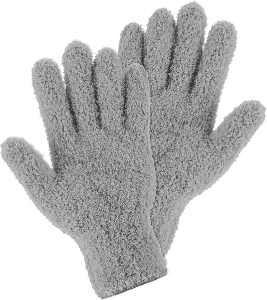 Microfiber Gloves Reusable Microfiber Dusting Gloves Washable Plant Gloves Microfiber Cleaning Gloves Plant Dusting Gloves Cloth for House Kitchen Plants Cleaning Car Blinds Lamps, Grey