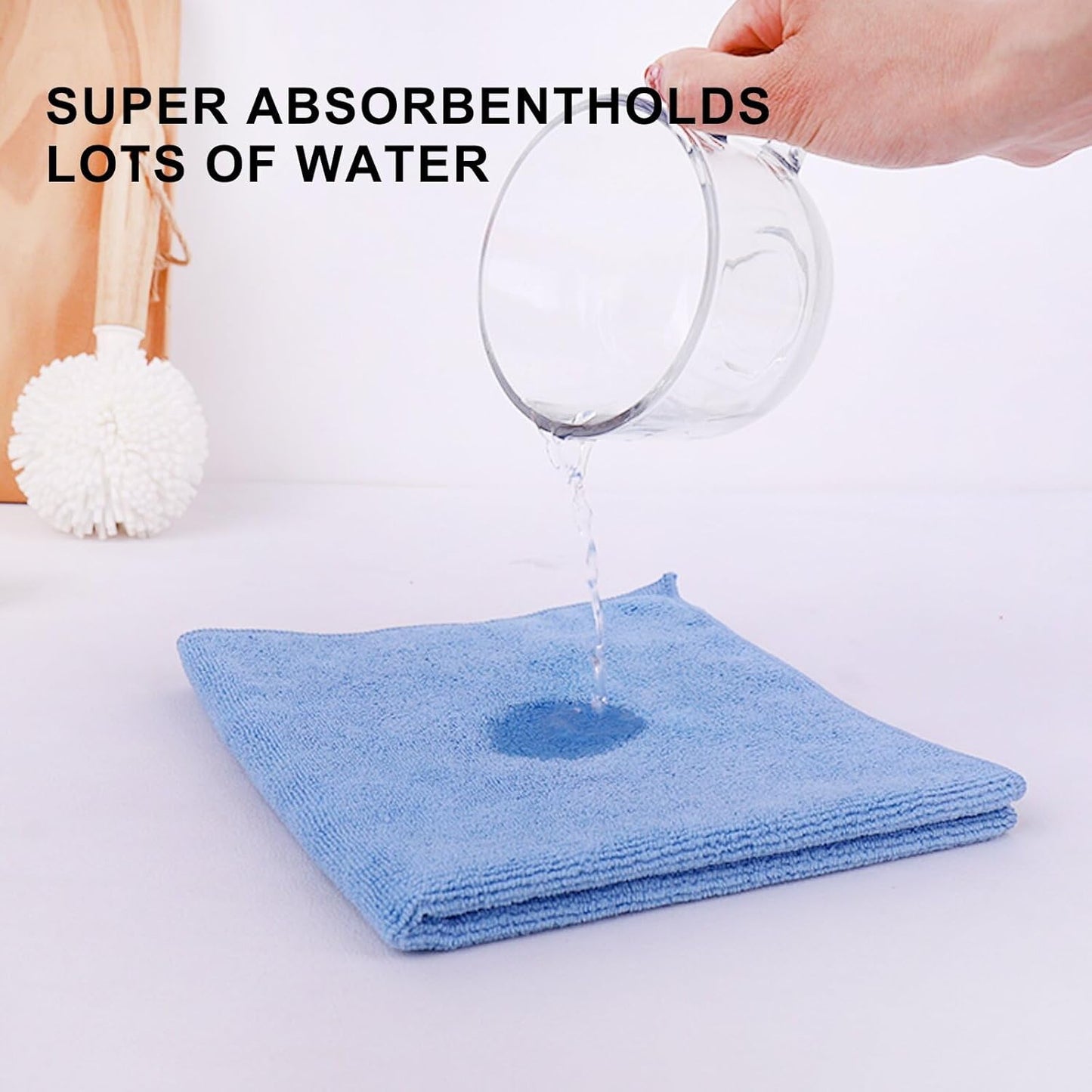 Tricol Clean Microfiber Cleaning Cloth, 16in*16in, 12 Pack Ultra-Thick Cleaning Rags, Super Absorbent, Lint Free & Streak Free Cleaning Towels for Car, House, Kitchen, Office