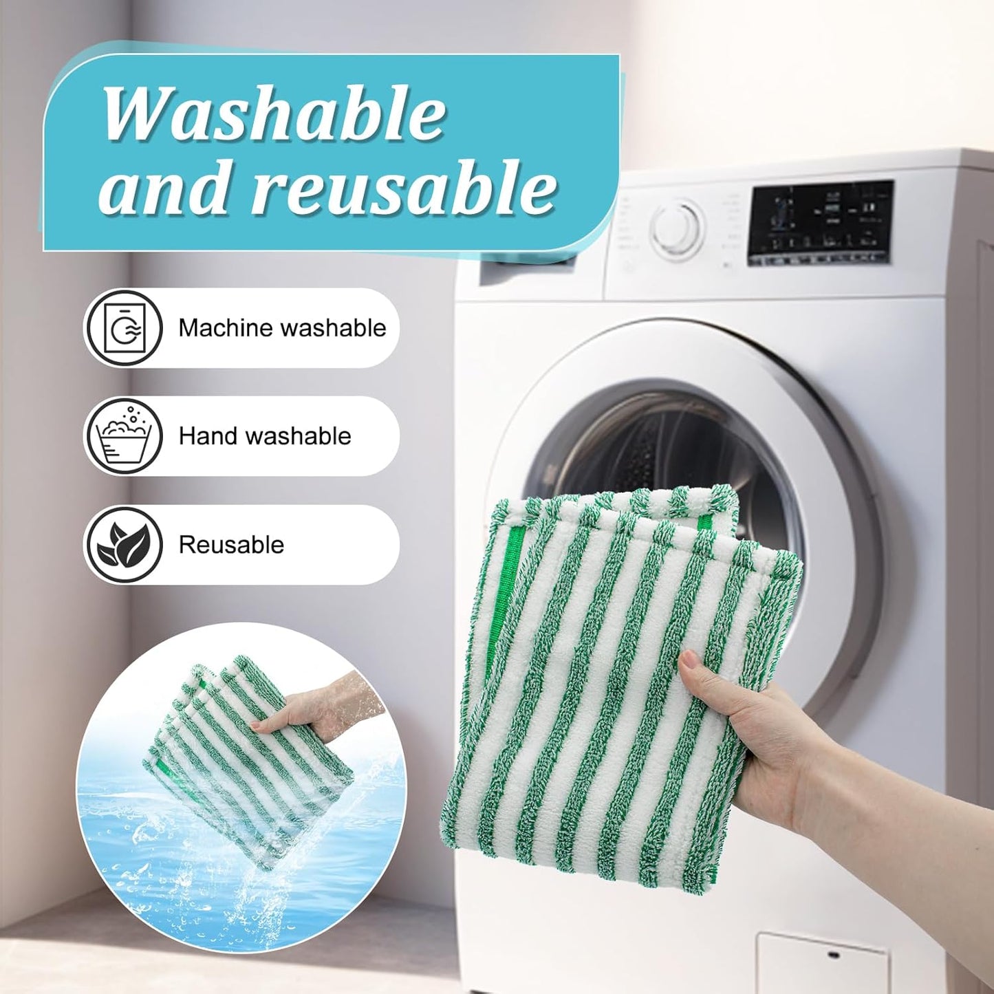 Mop Pads Refills Compatible with Libman Wet & Dry Microfiber Mop,6 Pack Microfiber Mop Refills for Multi Surface Hardwood Floors,Reusable Washable Microfiber Dust Mop Pads for Wet/Dry Floor Cleaning