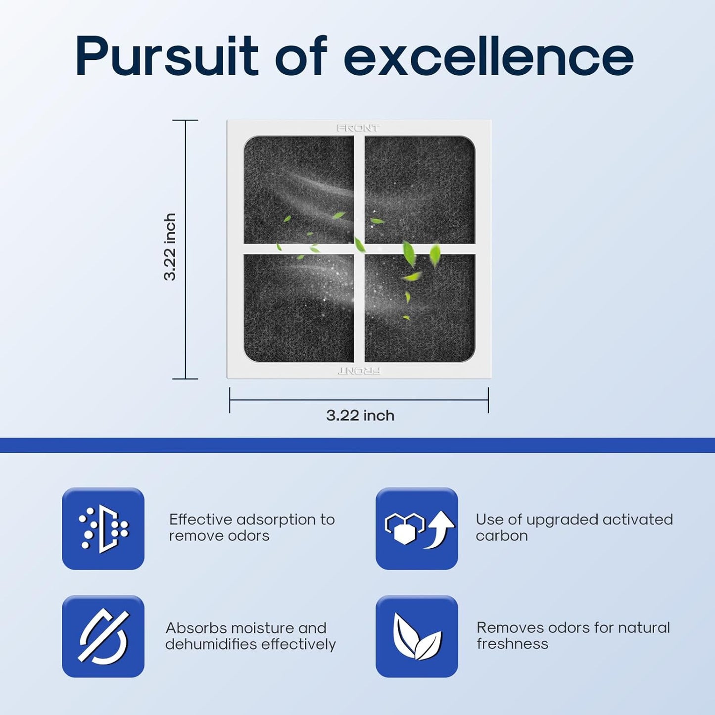 ICEPURE AF004 Refrigerator Air Filter Replacement for LG LT120F, Kenmore Elite 469918, 9918, ADQ73214402, ADQ73214404, ADQ73334008, 3PACK