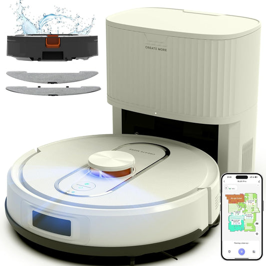 Bagotte Robot Vacuum and Mop, 5000Pa Robotic Vacuums,Self Emptying Station for 60 Days,LiDAR Navigation, No-Go Zones,Wi-Fi/App/Alexa Control, for Carpet, Hard Floors and Carpets