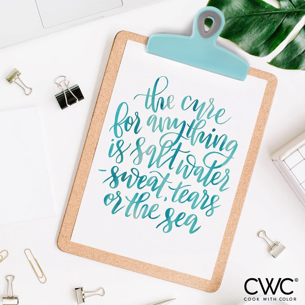 COOK WITH COLOR Bag Clips - Heavy Duty Chip Clip and Refrigerator Magnet Clips for Food Storage with Air Tight Seal Grip, Teal, Pack of 8