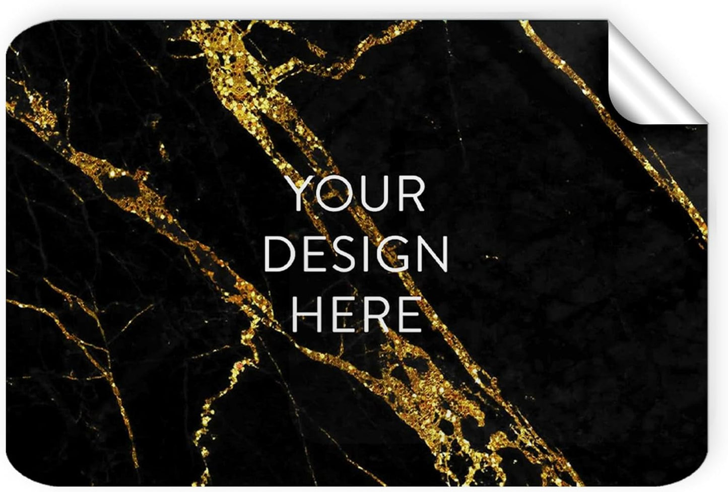 100 Custom Vinyl Stickers - Upload Your own Image, Text, Design, Logo - Personalized Logo Labels for Handmade, Packaging, Bottle, Jars, Candle, Brand Stickers (Black Gold Marble, 5x3)