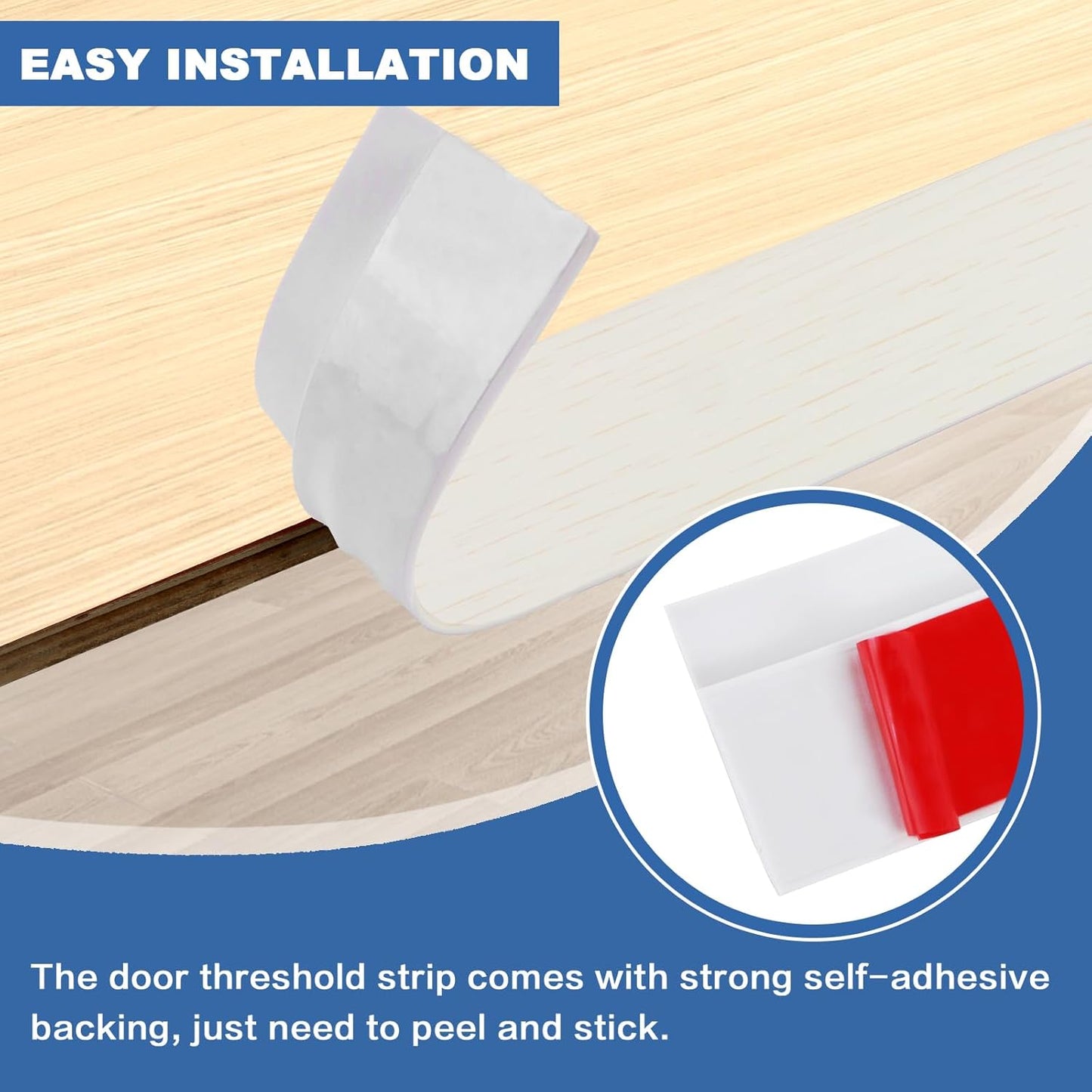 Vinyl Door Threshold Flooring Transition Strip Self Adhesive Carpet Edging Strip for Laminate Doorway Edge Threshold from 2/5" to 3/5" (Beige Wood Grain, 10 Ft)