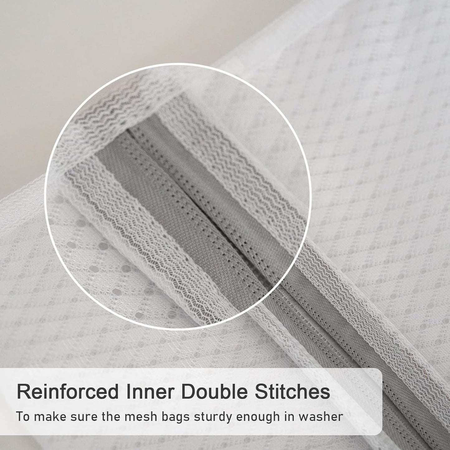 Polecasa 3Pcs 12 x 16 Inches Extra Durable 125g Diamond Mesh Laundry Bags with Sturdy Zipper for Delicates, Protect Clothes in Washing Machine, Laundry Room Essentials for College, Dorm (3 Medium)