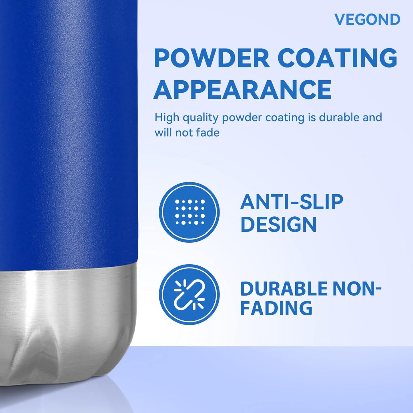 VEGOND 17oz Stainless Steel Water Bottles, Reusable Metal Sports Water Bottle Keeps Drink Hot and Cold, BPA Free Double Wall Vacuum Cola Shape Insulated Water Bottle for Camping Gym, 1 Pack