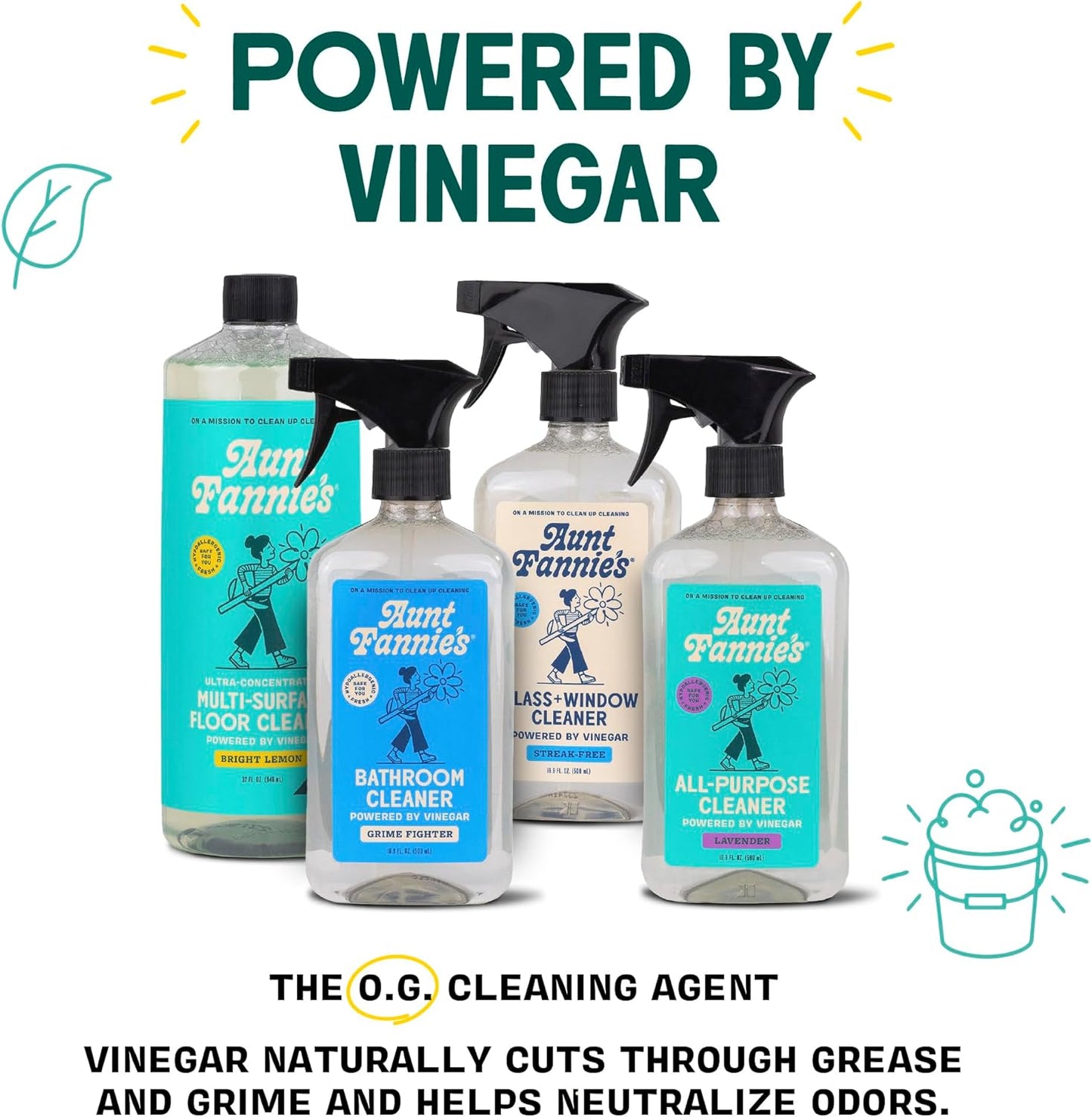 Aunt Fannie's Ultra Concentrated Floor Cleaner Vinegar Wash, Multi-Surface Solution For Mopping, Makes 16 Gallons, Eucalyptus Scent, 32 oz. (Pack of 1)