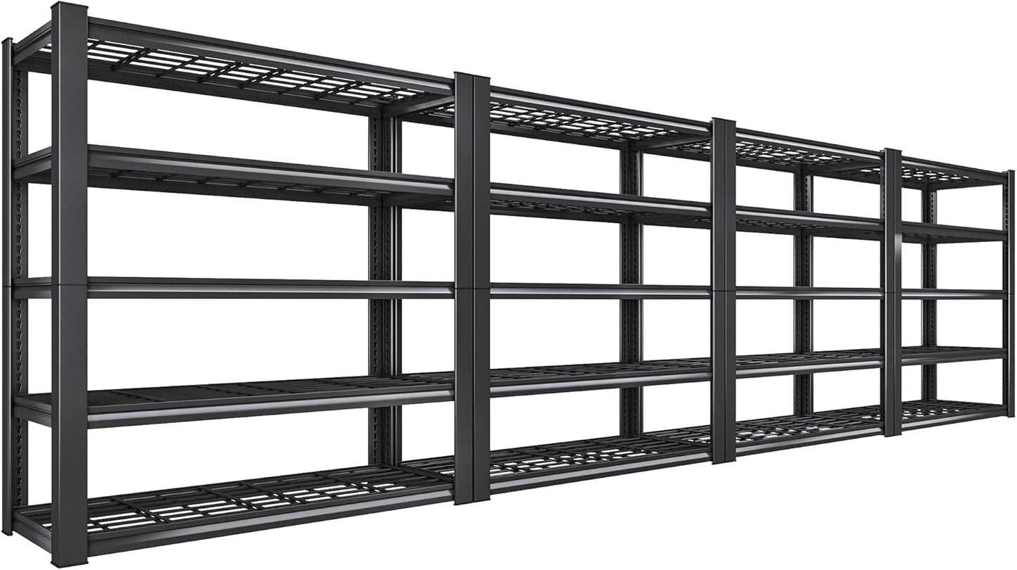 REIBII 3010LBS Storage Shelves 72" H Garage Shelving Heavy Duty Metal Shelving 5 Tier Adjustable Metal Shelves for Storage for Kitchen Pantry Warehouse Basement 72" H x 35.5" W x 16" D, 4 Pack