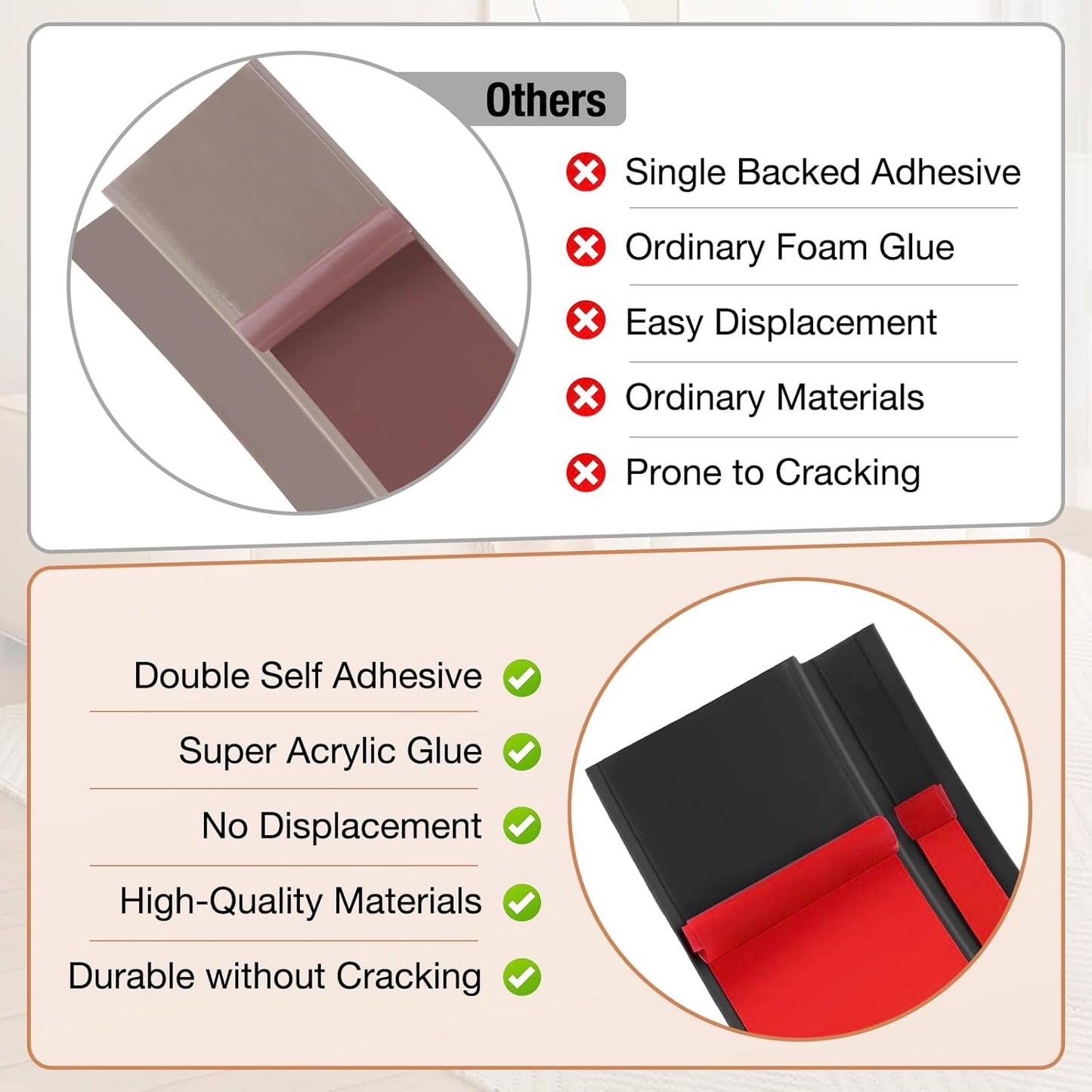 Floor Transition Strip Self Adhesive Vinyl Door Threshold for Doorways Carpet Edging Trim Overlap Edge Reducer for Laminate Floor, Carpet, Tile (Black, 2/5" to 3/5", 3.3Ft)