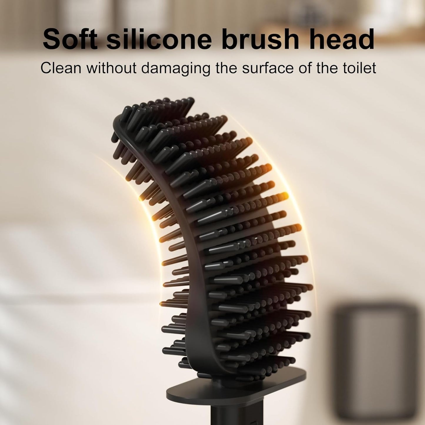 Toilet Brush and Holder Set - Wall Mounted Bathroom Scrub Brush, Toilet Bowl Brush and Plunger Set for Bathroom Cleaner (Grey)