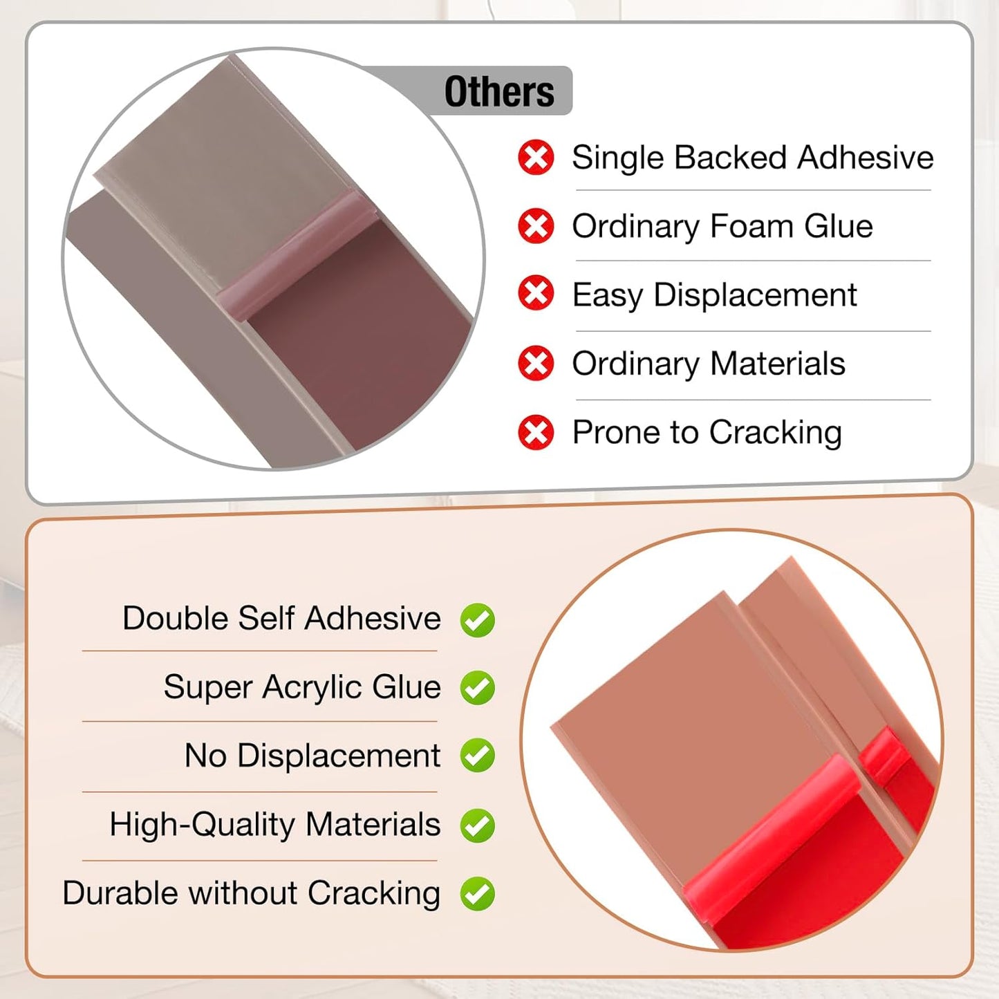 Floor Transition Strip Self Adhesive Vinyl Door Threshold for Doorways Carpet Edging Trim Overlap Edge Reducer for Laminate Floor, Carpet, Tile (Light Brown Wood Grain, 2/5" to 3/5", 10Ft)