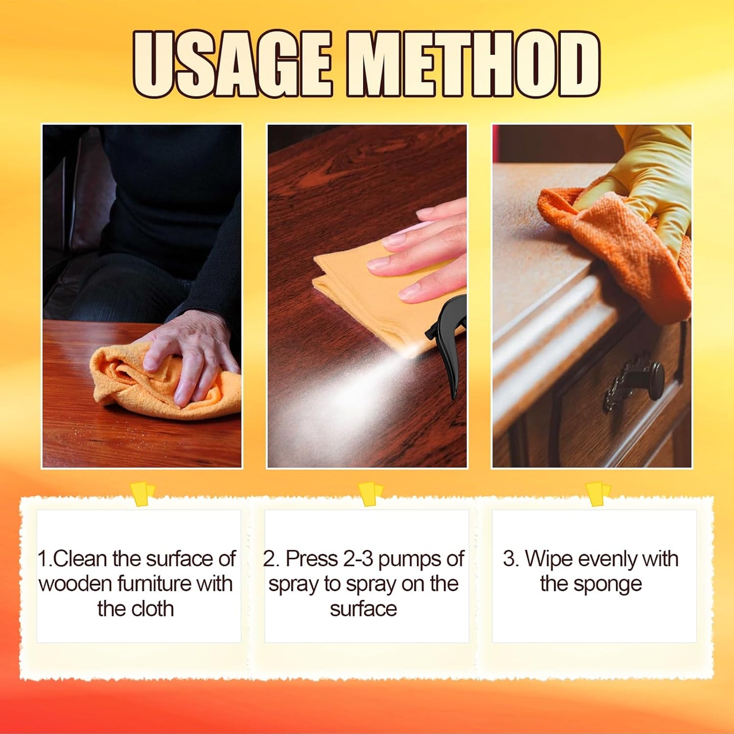 Beeswax Spray Furniture Polish, Wood Cleaner, Wood Floor Polish - For Living Room, Kitchen and Wooden Furniture Floors (Pack of 2) 200 ml