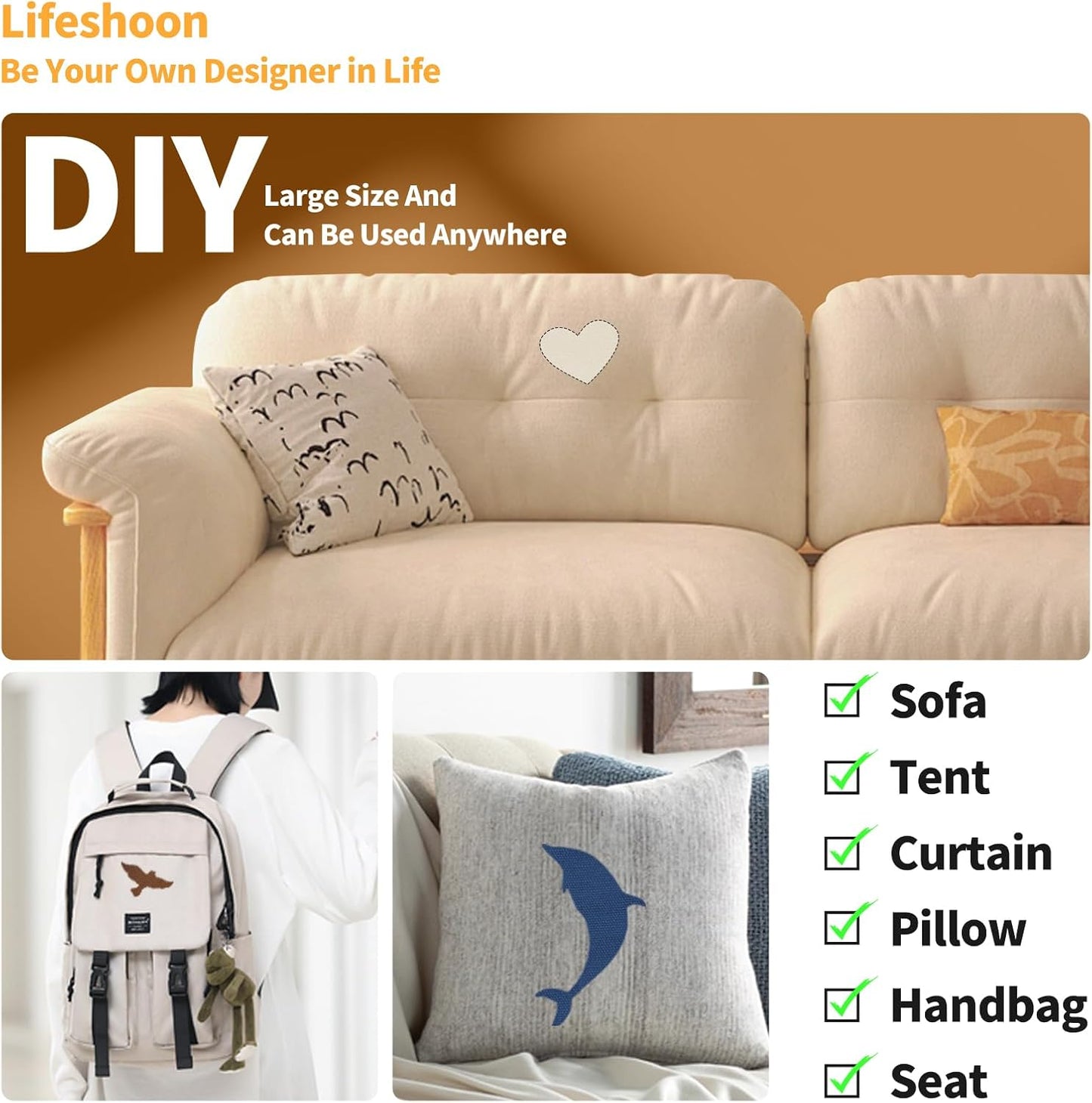 Fabric Repair Patches, 17X158 Inch Canvas Self-Adhesive Fabric Patches Tape Durable, DIY Large Canvas Repair for Sofa, Couches, Furniture, Chair, Clothing （17X158 Inch, Brown）