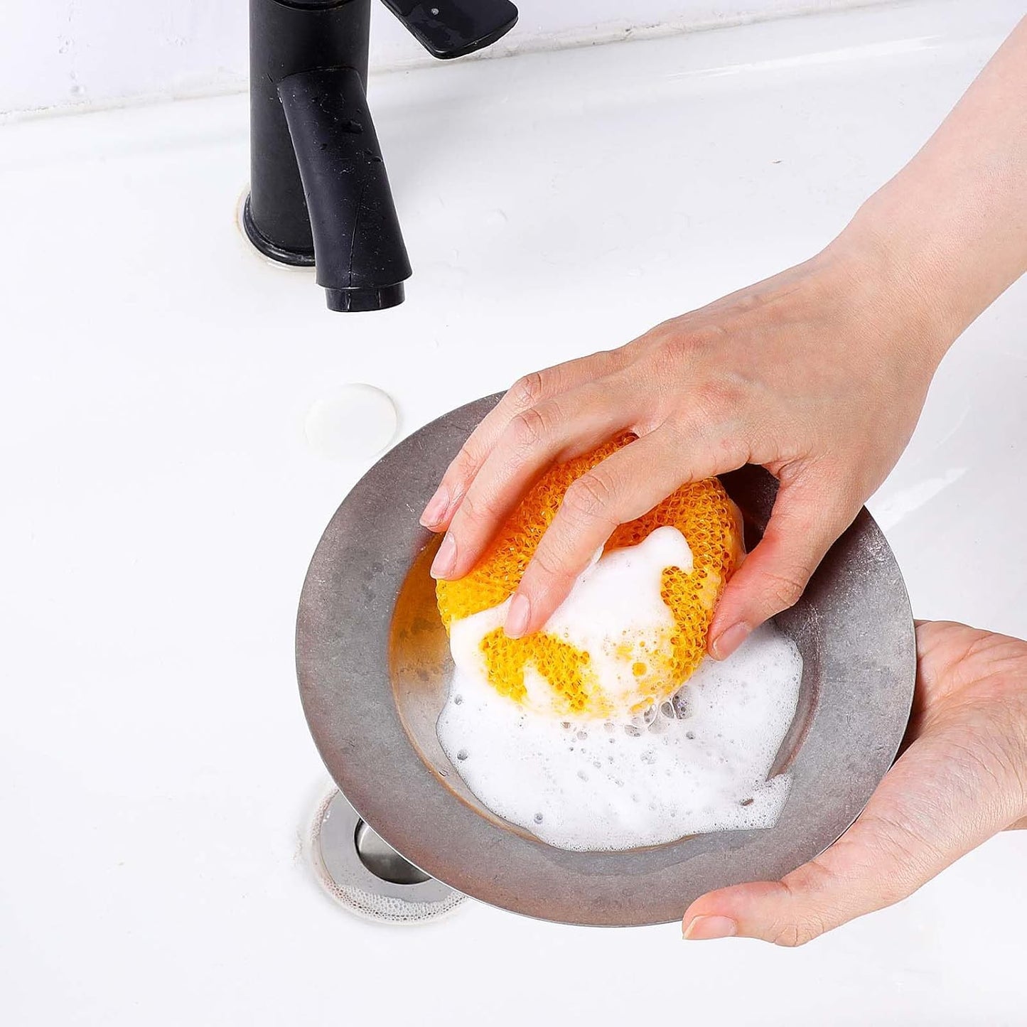 5Pcs Plastic Dish Scrubbers for Dishes - Colorful Non Scratch Pot Scrubbers for Kitchen Scrubber Pads Mesh Scouring Pad Sponge Loofah Dish Scrubber