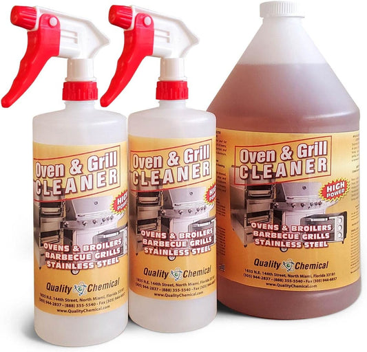Quality Chemical Oven Cleaner & Grill Cleaner - Heavy-Duty/Fast Acting & Easy to Use/Degreaser/Heavy Duty Oven Cleaner/Best Oven Cleaner/Made in USA - 1 Gallon Combo