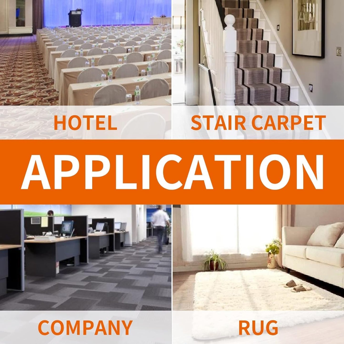 TAPEBEAR Double Sided Carpet Tape 2Inch x 20Yards x 2Rolls, Heavy Duty Rug Tape Residue-Free Carpet Gripper for Area Rugs, Wood, Floor, Multipurpose Gripper Non Slip Tape, White