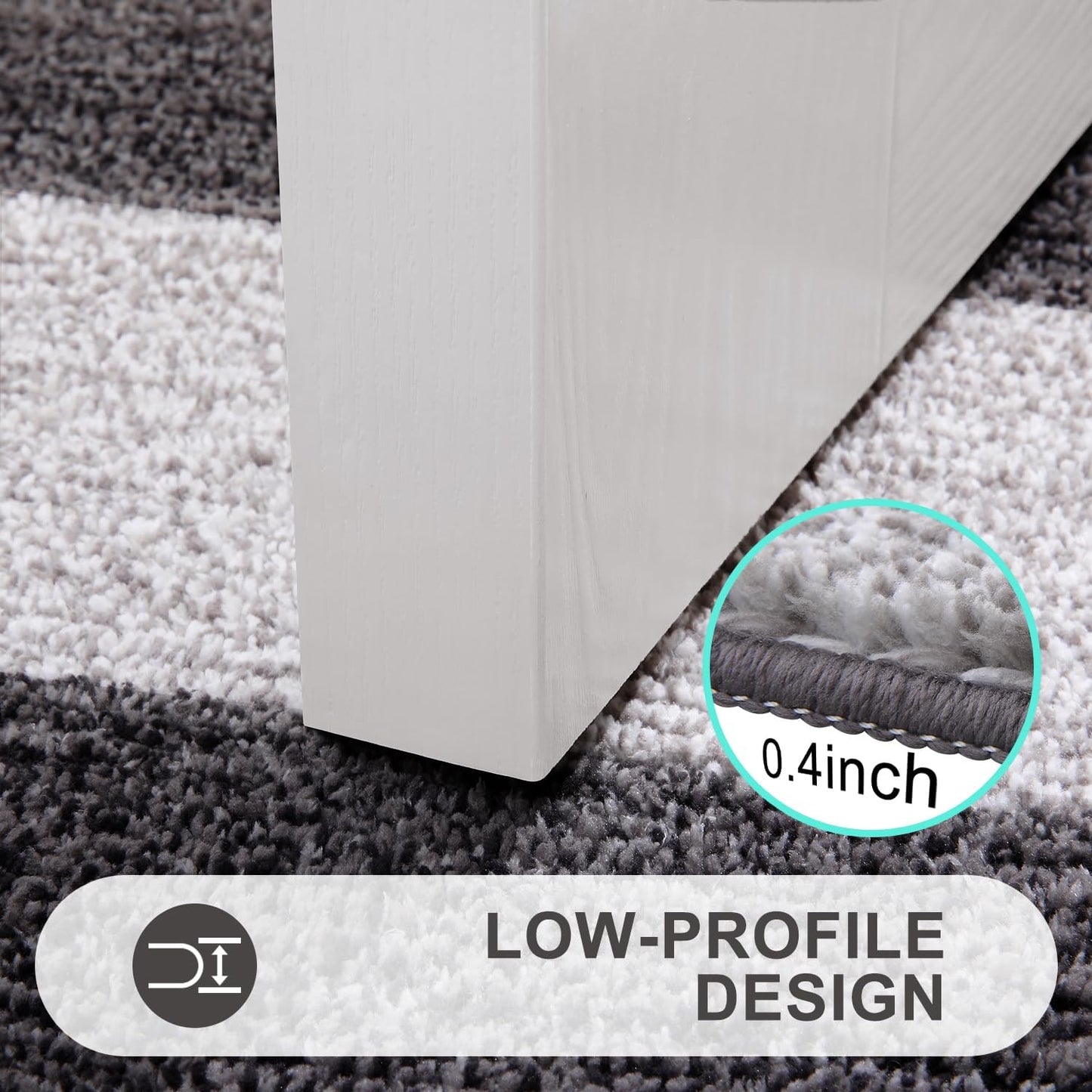 Kitinjoy Indoor Outdoor Door Mat, 71x47 Non-Slip Absorbent Dirt Trapper, Low-Profile Washable Inside Entrance Front Floor Mat, Sturdy Soft Entry Doormats for Entryway, Grey