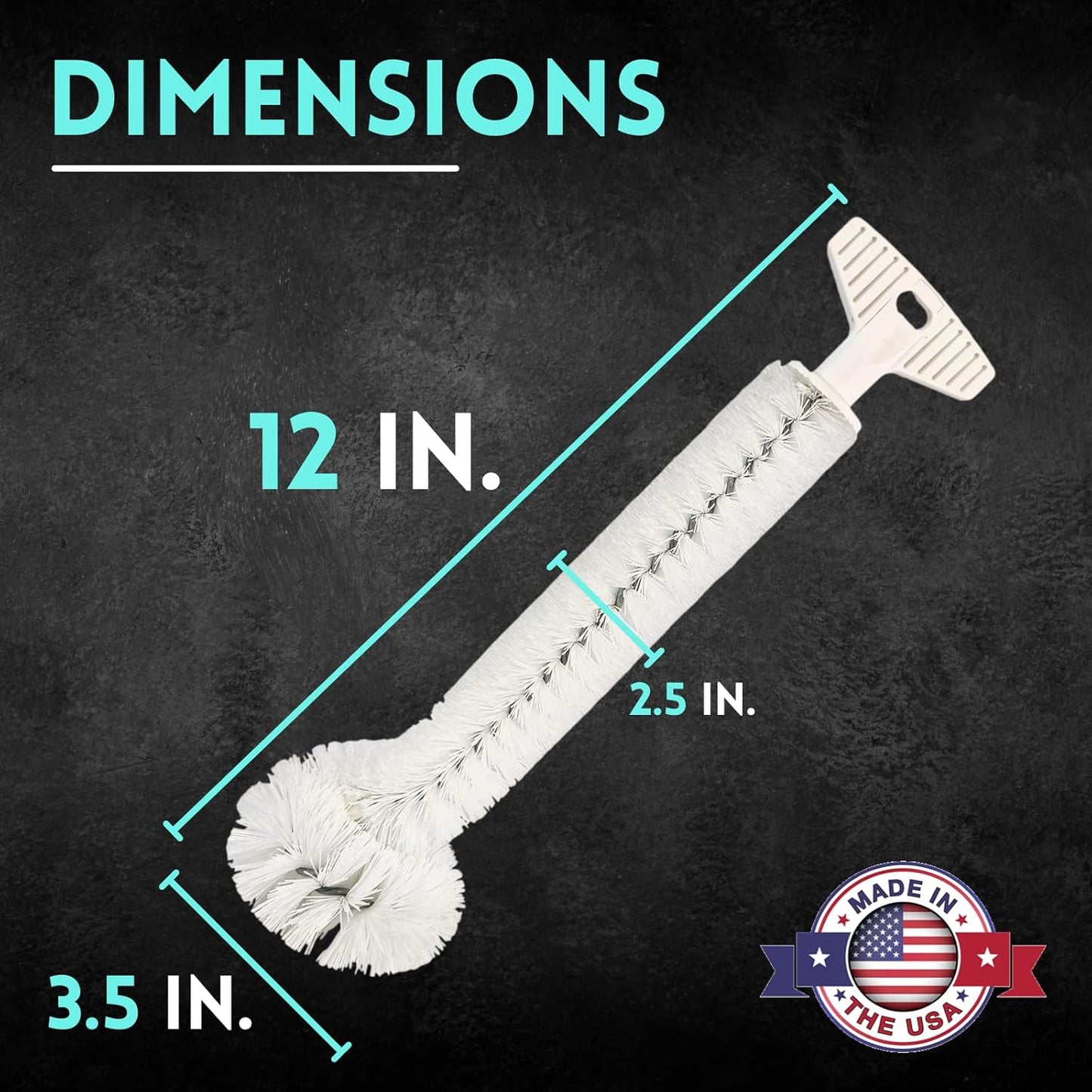 Universal Garbage Disposal Cleaner and Deodorizer, 12" Long Sink & Drain Brush Cleaner for Eliminating Residues & Odor, Sturdy T-Grip Handle, USA Made Sink Disposal Cleaning Brush by FryOilSaver Co.