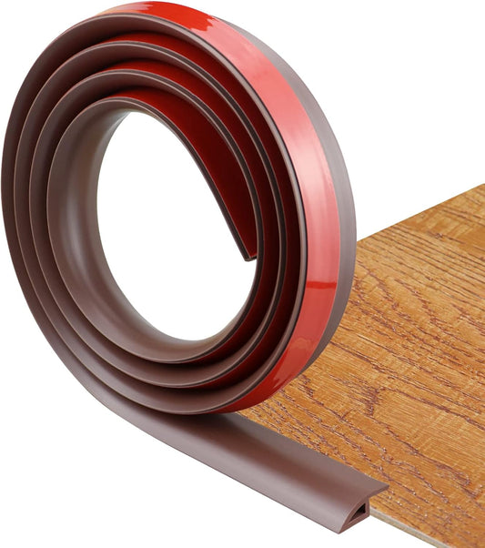 Floor Transition Strip Self Adhesive Carpet & Flooring Transitions Edging Trim Strip PVC Threshold Transitions Suitable for Threshold Height Less Than 10mm (6.56Ft, Brown)