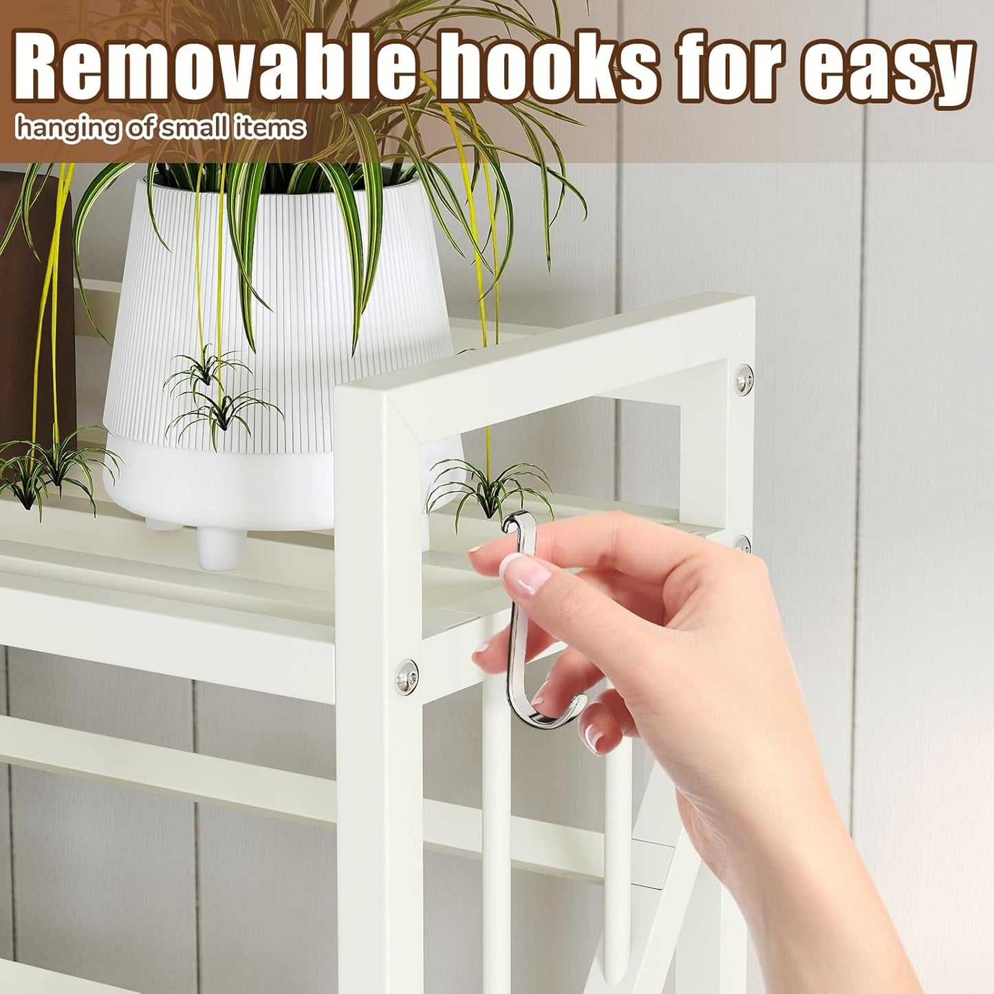 Book Carts 5 Tier 57.7x35.4x9.84 in Rolling Book Cart Large Capacity Bookshelf Storage Rack Mobile Book Storage with Wheels Cart for Home Office Living Room Classroom (5 Tier White)